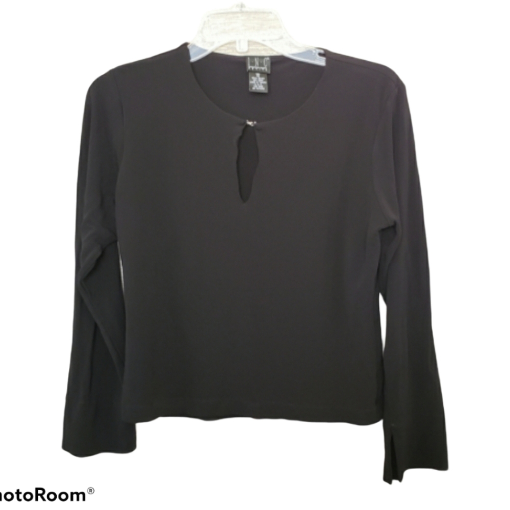 INC Black Keyhole Blouse